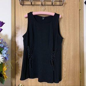 Torrid Peplum Black Tank Top size 2